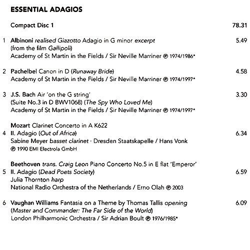Essential Adagios (2 CD) Серия: Essential инфо 7602e.